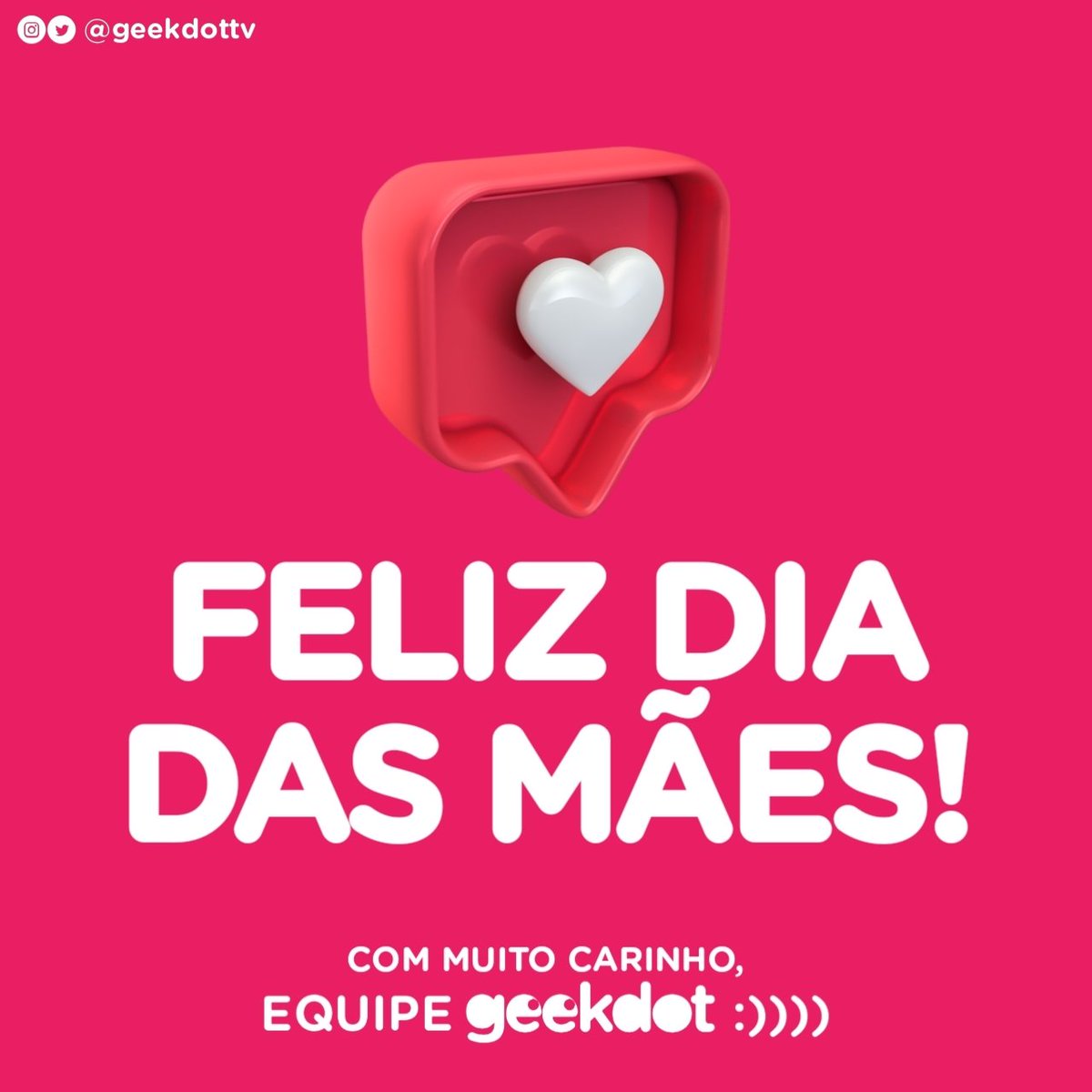 geekdottv's tweet photo. Seja de sangue ou não, aquela que sempre esteve ao seu lado. Uma mulher de fibra que lutou para você ter tudo do bom e do melhor. Feliz Dia das Mães! E não se lembre só dessa data hoje, como durante toda a vida, sendo o melhor filho(a) que puder ser! #Geekdot #QualÉOSeuPonto #Mãe https://t.co/hr6np9jKQN