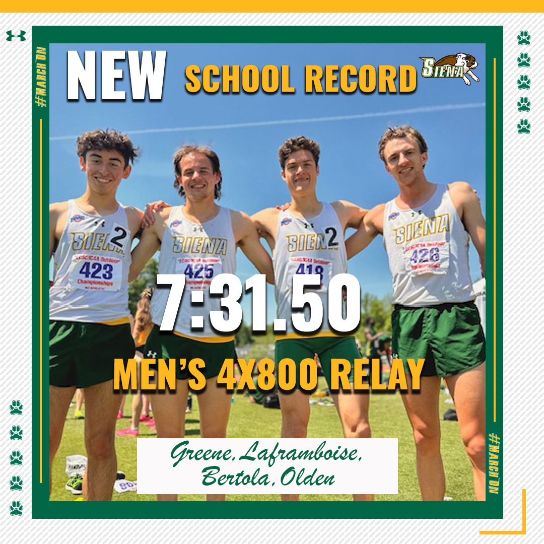 🏅✖️3⃣

<a href="/SienaXCTrack/">Siena Cross Country & Track</a> ended <a href="/ECACSports/">ECAC Sports</a> Championships with a trio of school records!! 

📰 bit.ly/3MsqN6L

#MarchOn | #SienaSaints | #NCAATrack | #MAACTrack