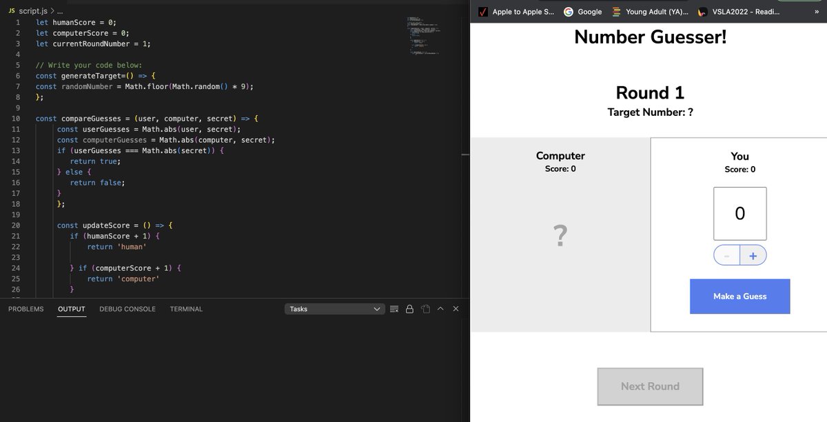 christinpmartin's tweet image. day 4 #100DaysOfCode 
working on JavaScript number guessing game
