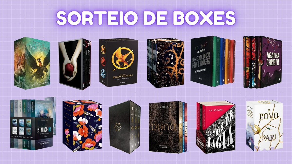 moliterarios's tweet photo. 💜 SORTEIO DE BOXES 💜 

📚 O SORTEADO escolherá entre um dos BOXES do BANNER!

🟣 Seguir @moliterarios
🟣 RT e FAV no TWEET FIXADO (ATUAL) 
🟣 RT nesse TWEET 
🟣 Comente o Box desejado

🟪 Resultado: 18/05 https://t.co/if2louR7AX