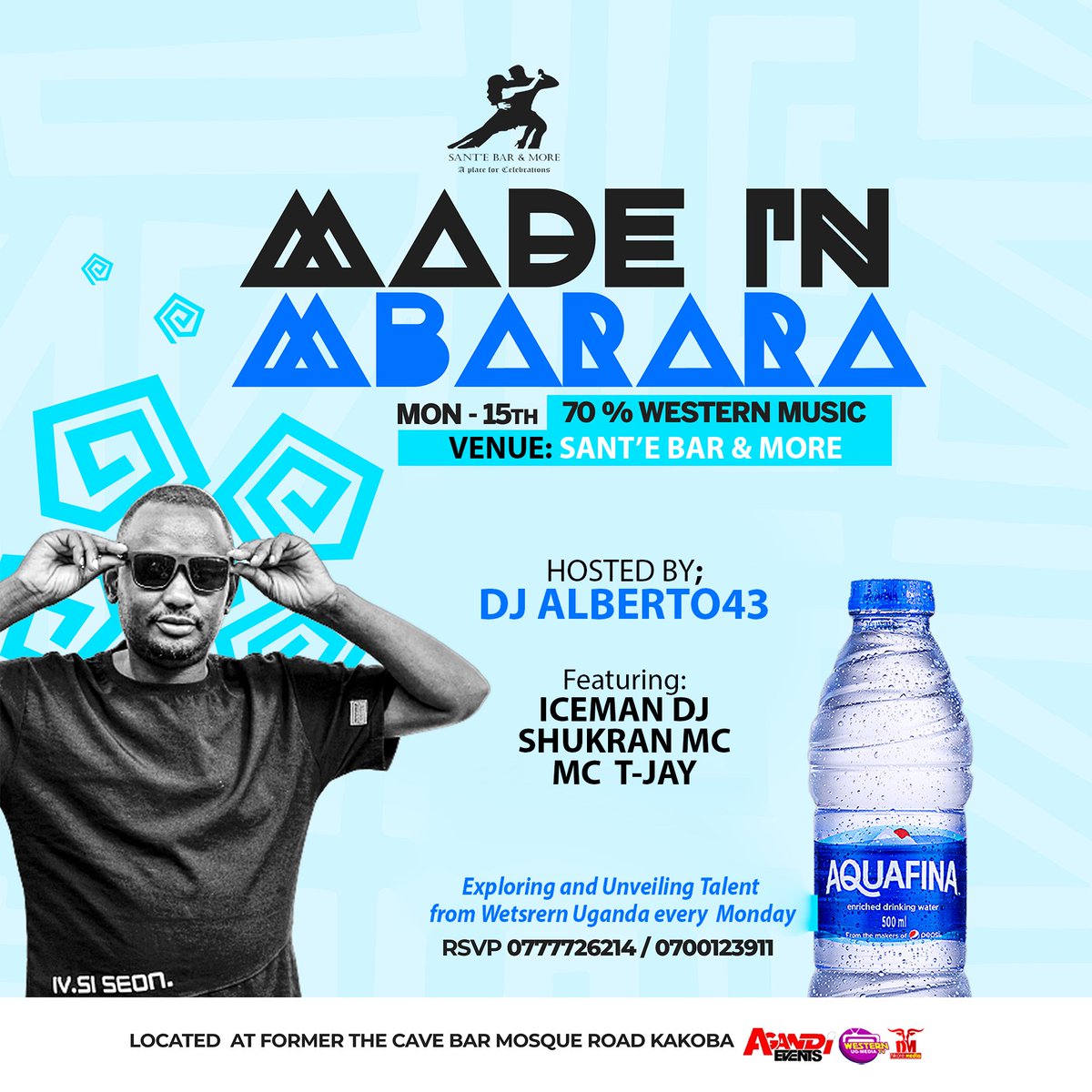 Mbarara Stand Up ⬆️ ... The Biggest Monday Night in Mbarara City #MadeInMbarara😎 Mondays is here Again 70%WesternMusic🥰tonight!!🔥At Sant'e Bar And More, Mbarara.... ft Mr Mazima Aka Iceman DJ & Mc Shukuran , Mc T-Jay..Hosted by DJ Alberto43...
