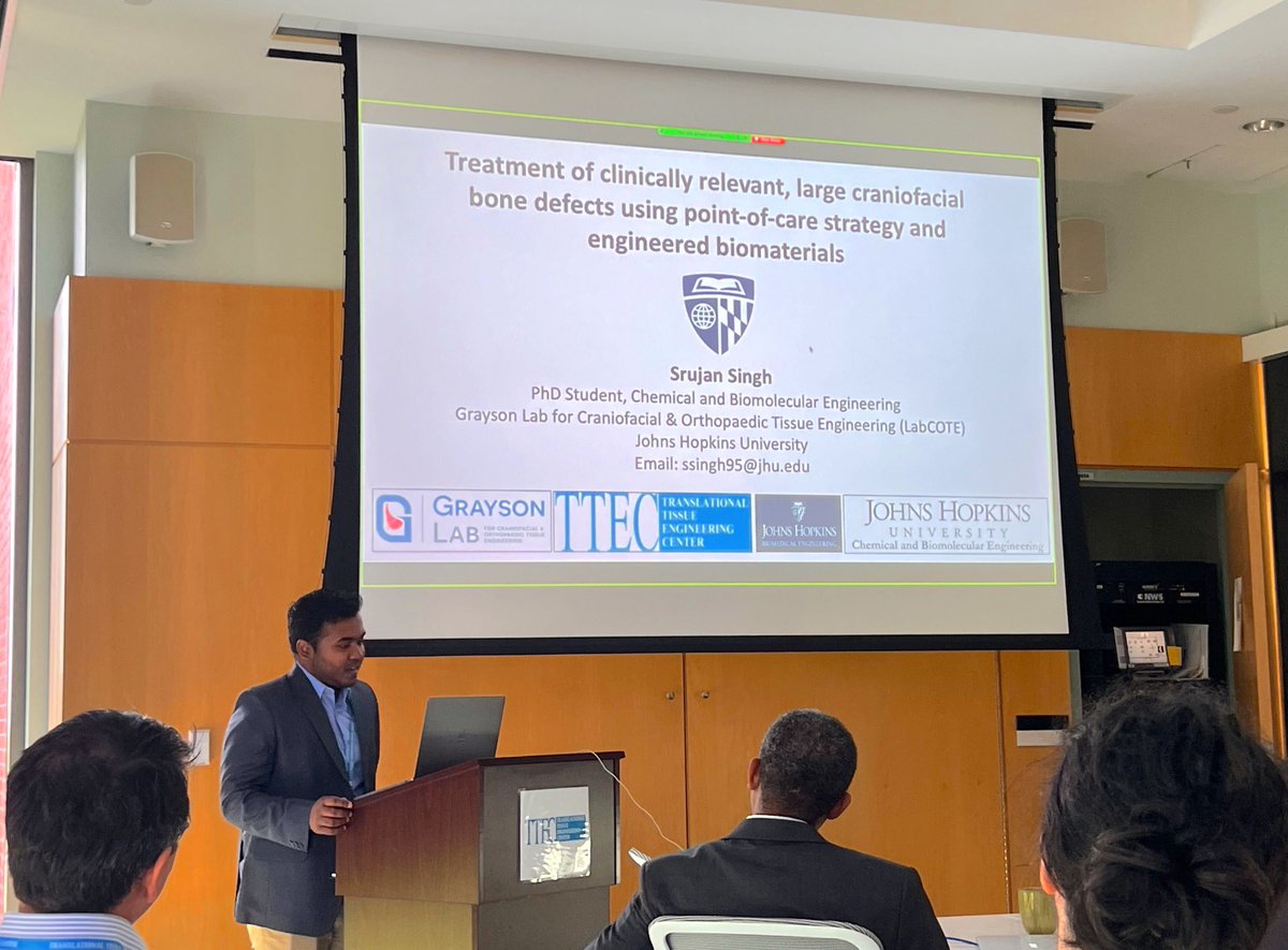 Happy to share that I defended my PhD dissertation titled “Treatment of clinically relevant, large craniofacial bone defects using point-of-care strategy and engineered biomaterials”.
<a href="/GraysonLab/">Warren Grayson</a> <a href="/JHU_ChemBE/">Johns Hopkins ChemBE</a> <a href="/TTECJHU/">Translational Tissue Engineering Center</a> <a href="/JHUBME/">Johns Hopkins BME</a> <a href="/HopkinsMedicine/">Johns Hopkins Medicine</a>
🧵 1/5