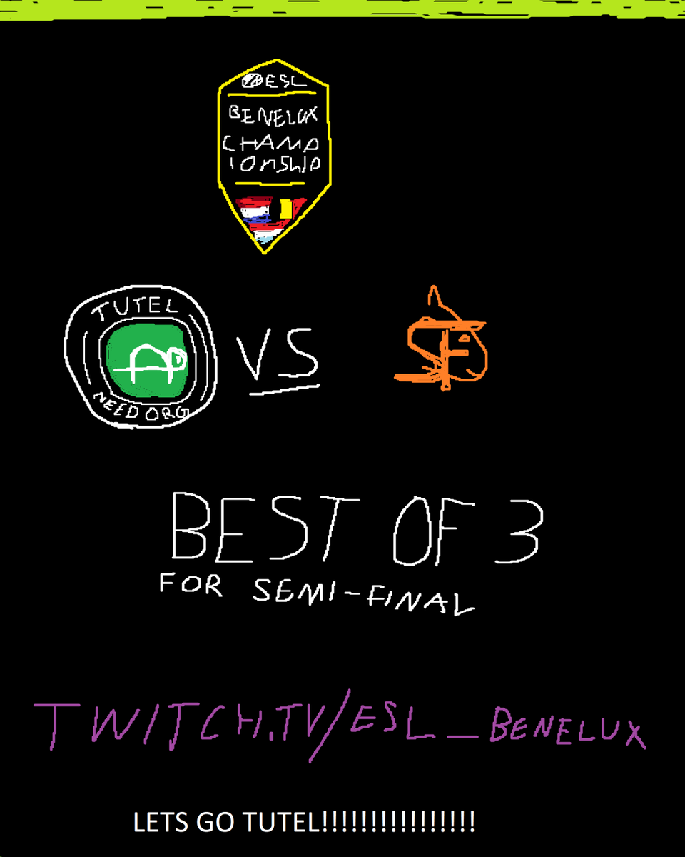 tutel (@tutelcs2) on Twitter photo DO OR DIE IN <a href="/ESLBenelux/">ESL Benelux</a>, TODAY WE MAKE SEMIFINAL OR WE DIE 💀 🔥
BO3 AGAINST SIMPER FIDELIS, AROUND 21.00 CEST
LETS GO TUTEL FORZA TUTEL!! 🟢⚫️
TWITCH.TV/ESL_BENELUX
#SAVETUTEL #SAVETUTEL #SAVETUTEL #SAVETUTEL DO OR DIE IN <a href="/ESLBenelux/">ESL Benelux</a>, TODAY WE MAKE SEMIFINAL OR WE DIE 💀 🔥
BO3 AGAINST SIMPER FIDELIS, AROUND 21.00 CEST
LETS GO TUTEL FORZA TUTEL!! 🟢⚫️
TWITCH.TV/ESL_BENELUX
#SAVETUTEL #SAVETUTEL #SAVETUTEL #SAVETUTEL