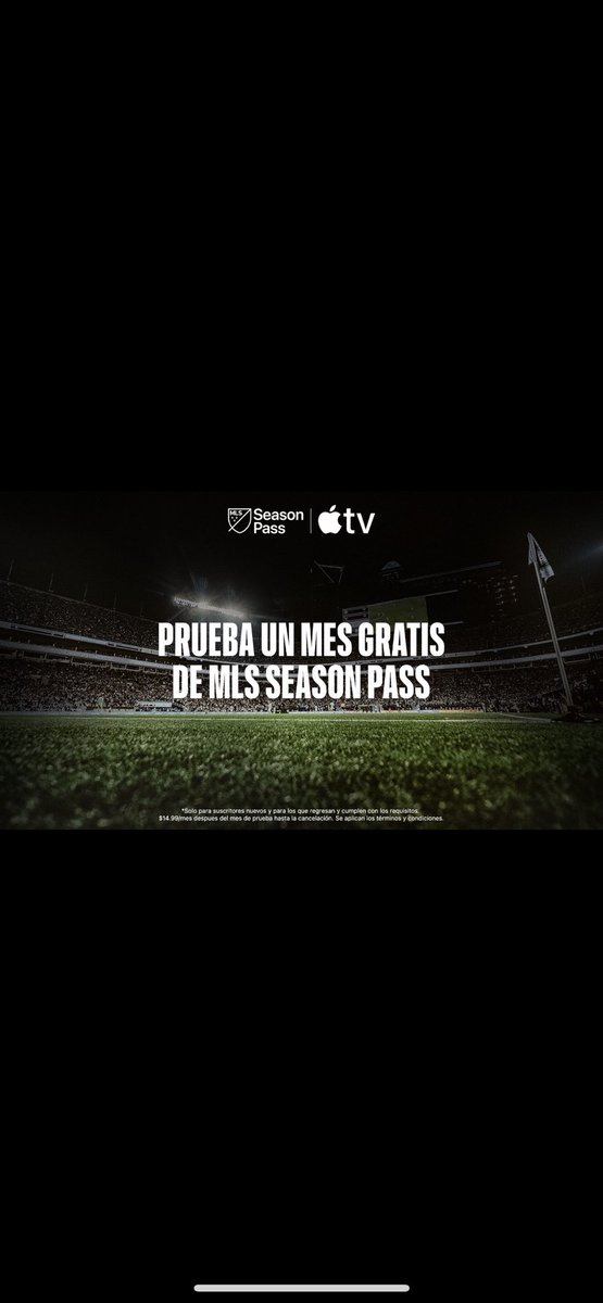 Me alegra mucho compartirles que Apple TV me ha regalado una prueba gratis de 1 mes del MLS season pass y quiero compartirlo con ustedes. 
Solo vayan a apple.co/getmlsgift y regístrate para que veas todos los partidos de la MLS. #MLSSeasonPass 
@AppleTV @MLSes