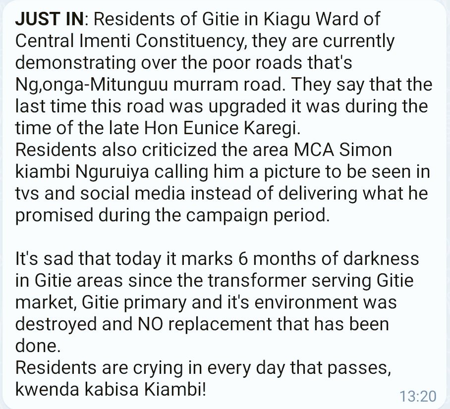 dj_tyser's tweet photo. @citizentvkenya At imenti central, kiagu ward , residents have been crying  alot but no help 😌 https://t.co/NWhI49Uzxq