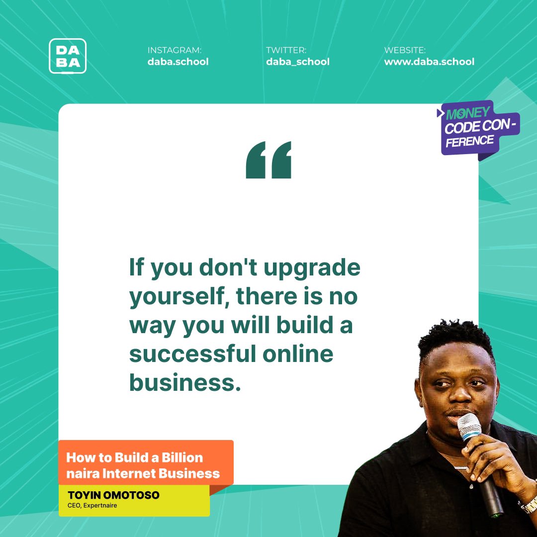 daba_school's tweet photo. @toyinomotoso of @expertnaire doing what he does the most…
Change lives!
#MCC2023 #DABAis4 https://t.co/VVlY06ZJBK