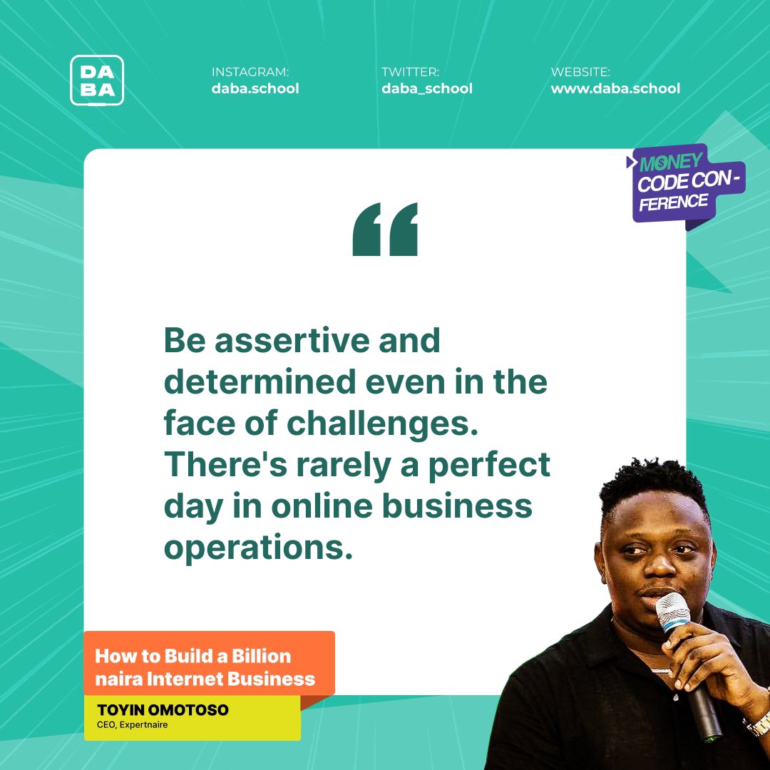 daba_school's tweet photo. @toyinomotoso of @expertnaire doing what he does the most…
Change lives!
#MCC2023 #DABAis4 https://t.co/VVlY06ZJBK