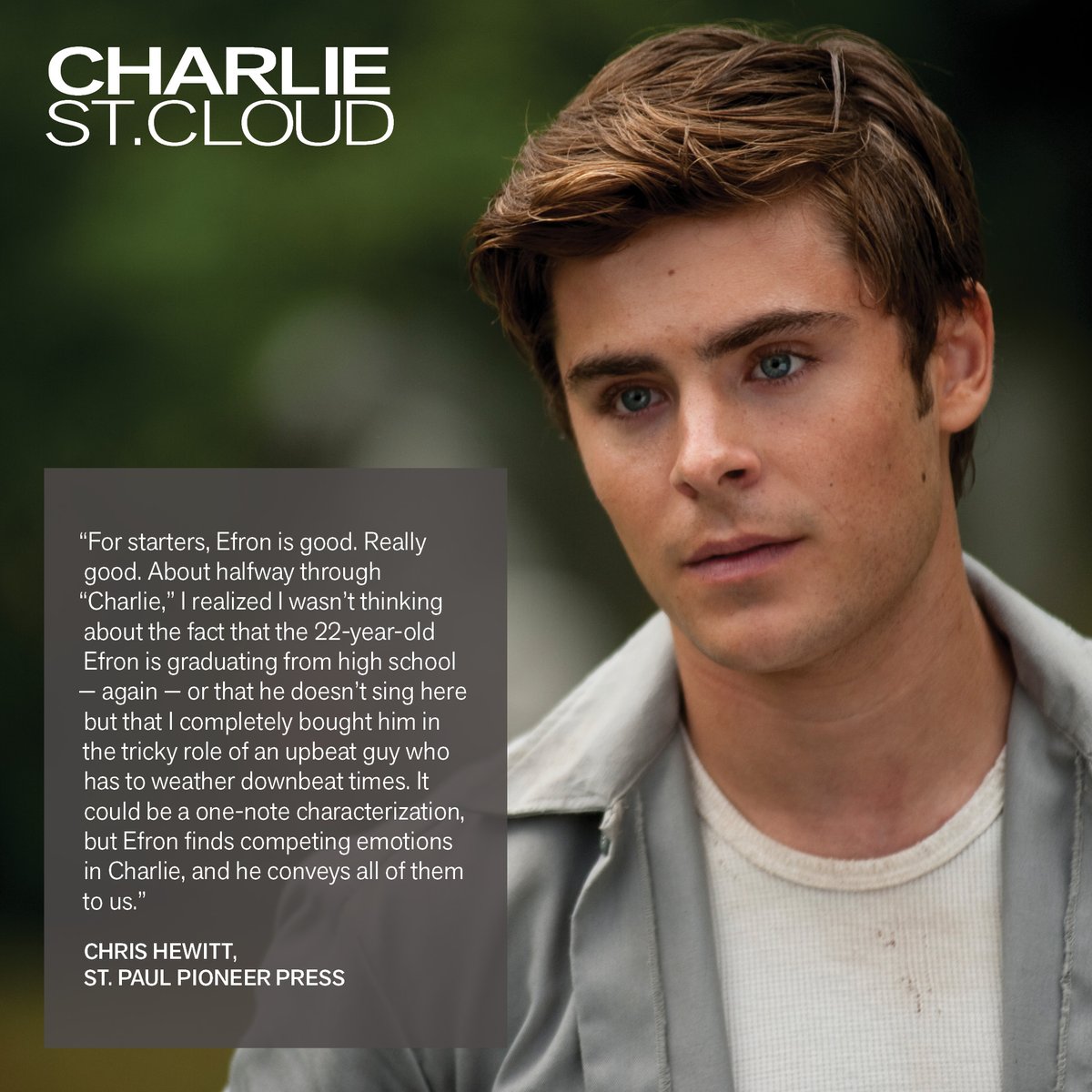NotableZacEfron's tweet photo. “For starters, Efron is good. Really good."
#CharlieStCloud #CStC #TheDeathAndLifeOfCharlieStCloud #ZacEfron https://t.co/wxrNiS0RIE