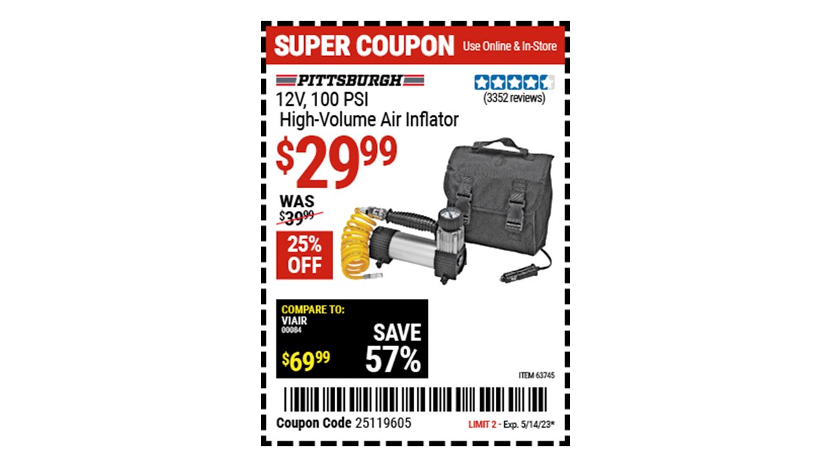 Harbor Freight on Twitter "Buy the PITTSBURGH AUTOMOTIVE 12V 100 PSI