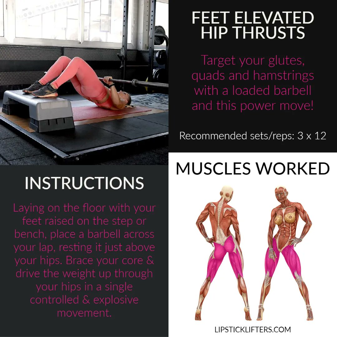 This is the Queen of glute exercises: lipsticklifters.com/exercises/bum-… 

#hipthrusts #strongglutes #gymgirls #legday
