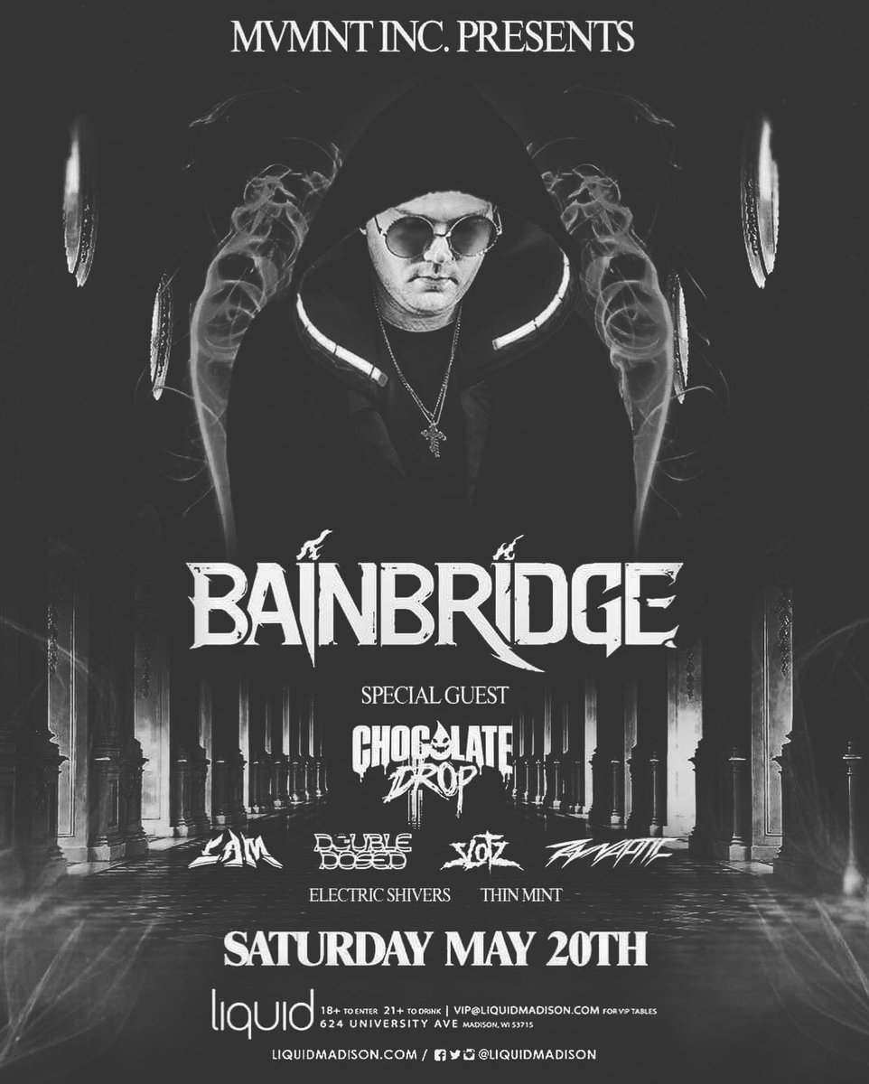 I seriously can’t wait to open for @imBAINBRIDGE this Saturday at @LiquidMadison