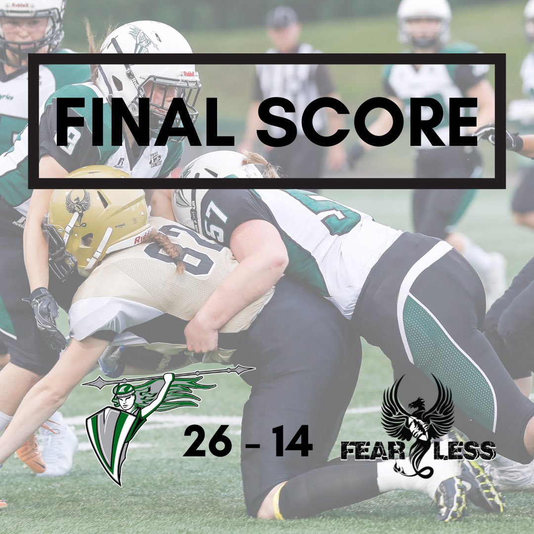 ValkyriesYXE's tweet photo. VALKS WIN!

It was a battle in Winnipeg, but the Valkyries came out on top with a 26-14 win against the @TheMBFearless 

Heading back home for a bye week this week, then returning to the field on May 28th for a home game against the @WpgWolfpack. https://t.co/MovND05Lt7