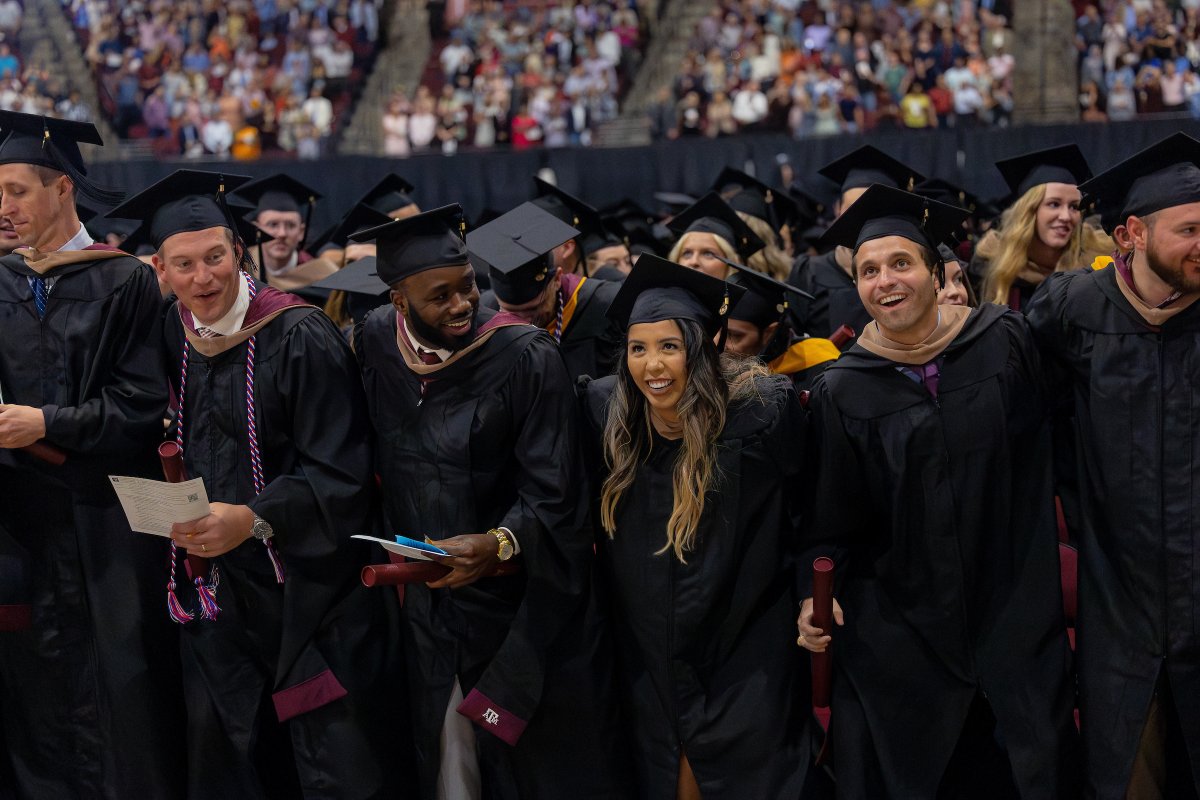 More than 3,000 Aggies crossed the stage and received their hard-earned master’s, doctoral, and professional degrees yesterday! Whoop!

You did great work at Texas A&amp;M, and we can't wait to see what you do next. #TAMUgrad