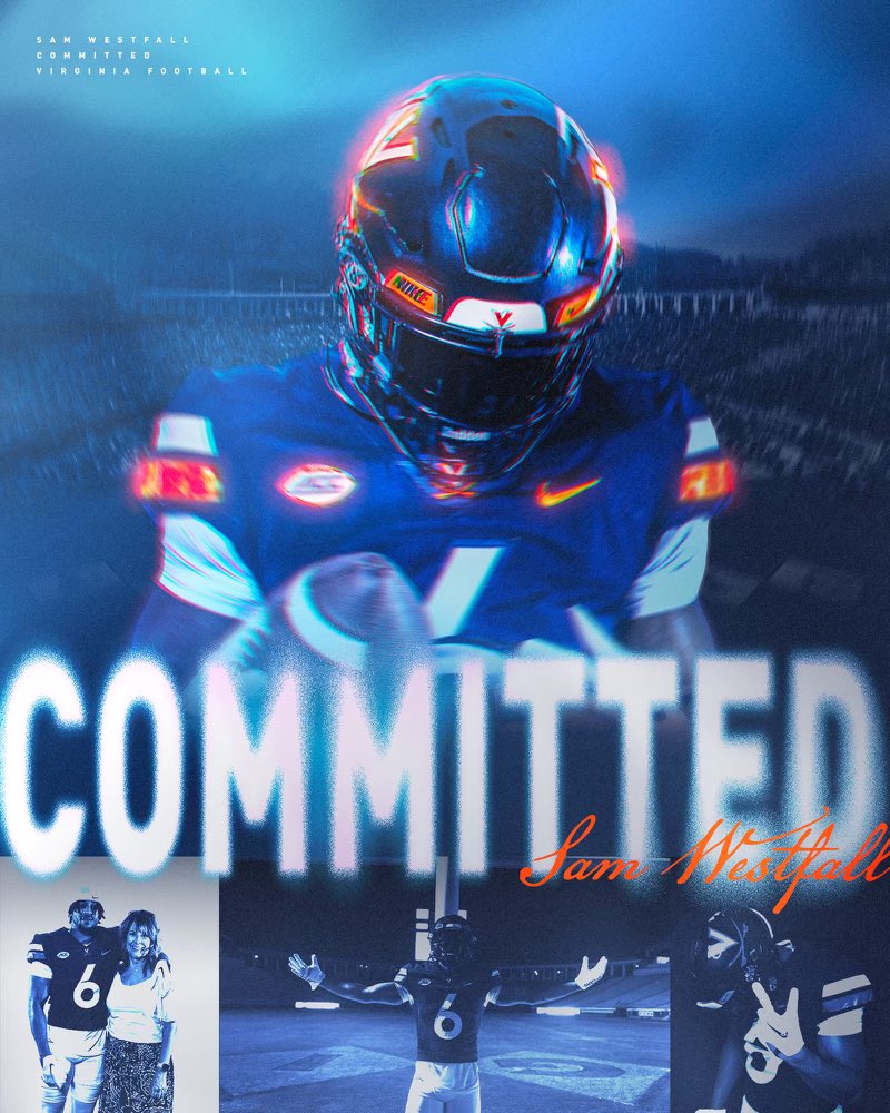 swestfall5's tweet photo. Will extreme gratitude I’m excited to announce my commitment to @UVAFootball Let’s get to work! #GoHoos https://t.co/0v4vrzZyBE