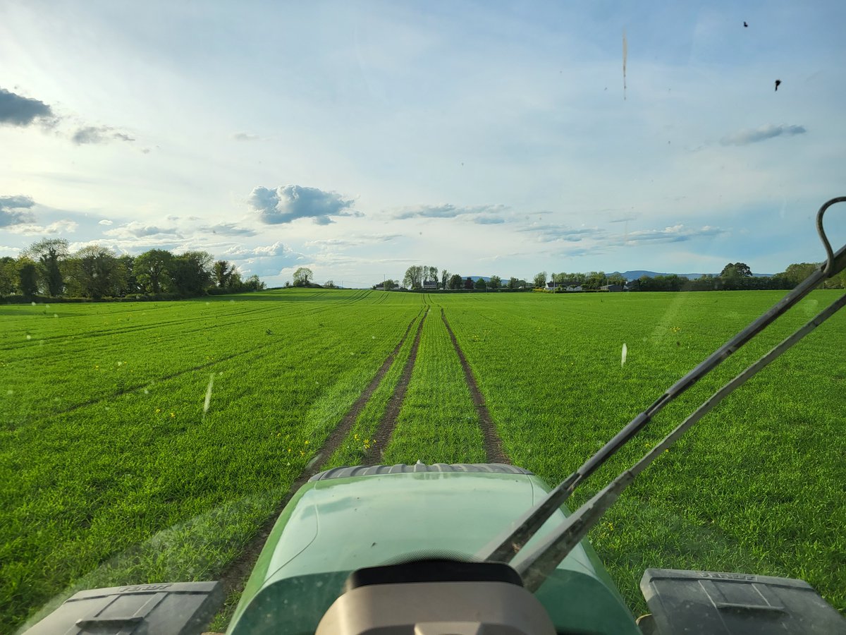 Top-dressing spring barley with N-xt N24+S at 420Kg/Ha.