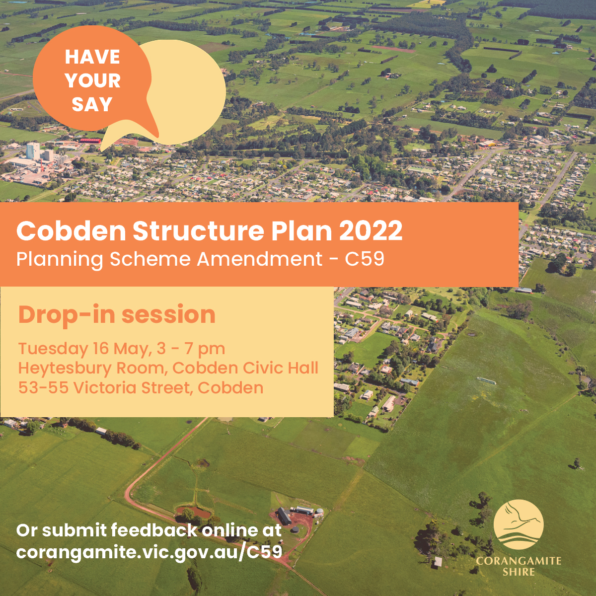 Cobden residents are being called to have their say on the town’s future growth. Read more here: go.vic.gov.au/3IcGlZI