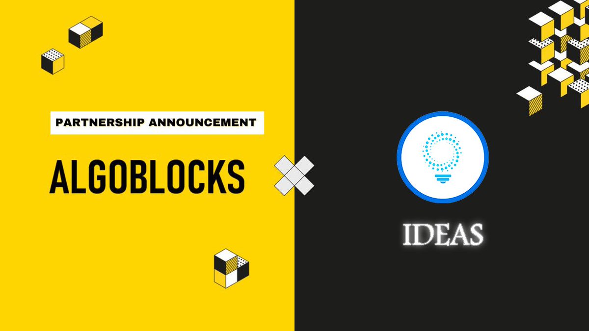 0xJosephK's tweet image. 🌐We are delighted to announce our collaboration with @IDEAS_TheToken 

✅#IDEAS is a #decentralized autonomous application platform, designed to bring together entrepreneurs, investors, and skills in a shared space that operates using #cryptocurrencies.

🚀#AlgoBlocks is working…