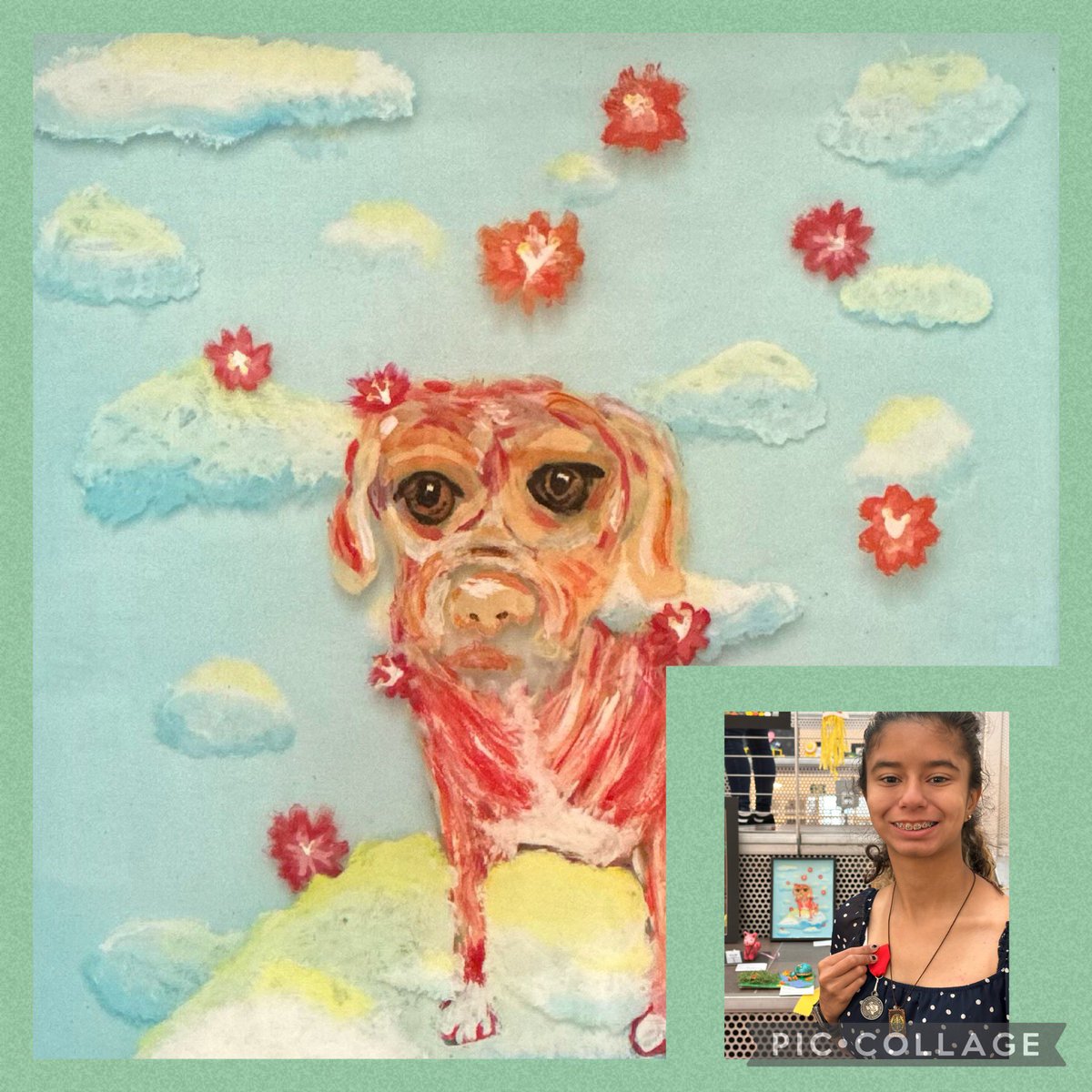 KLUJAN_PDNES's tweet photo. She got placed at the DSC Art Show. “Sharky’s Blue Sky” you are one of a kind , kid. #TeamSISD 🫶
@EDAztecs_HS  Thanks to Mrs. Castañeda her art teacher. https://t.co/43TKAoIPHG