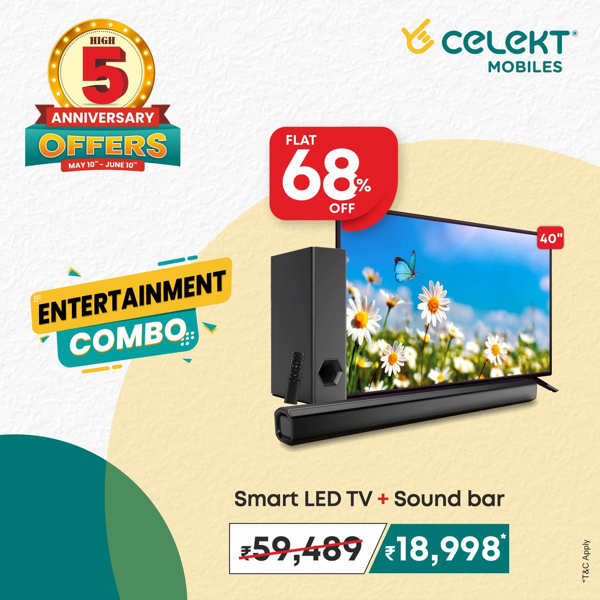 select_mobiles's tweet image. It's time to take your movie nights to the next level! Get a smart LED TV and soundbar bundle for only Rs 18,998.

Call on +91 9121007777 for more information.

T&amp;amp;C apply*

#SmartTV #Soundbar #BudgetDeal #ValueForMoney #Technology #HomeEntertainment #ShopSmart #GreatOffer