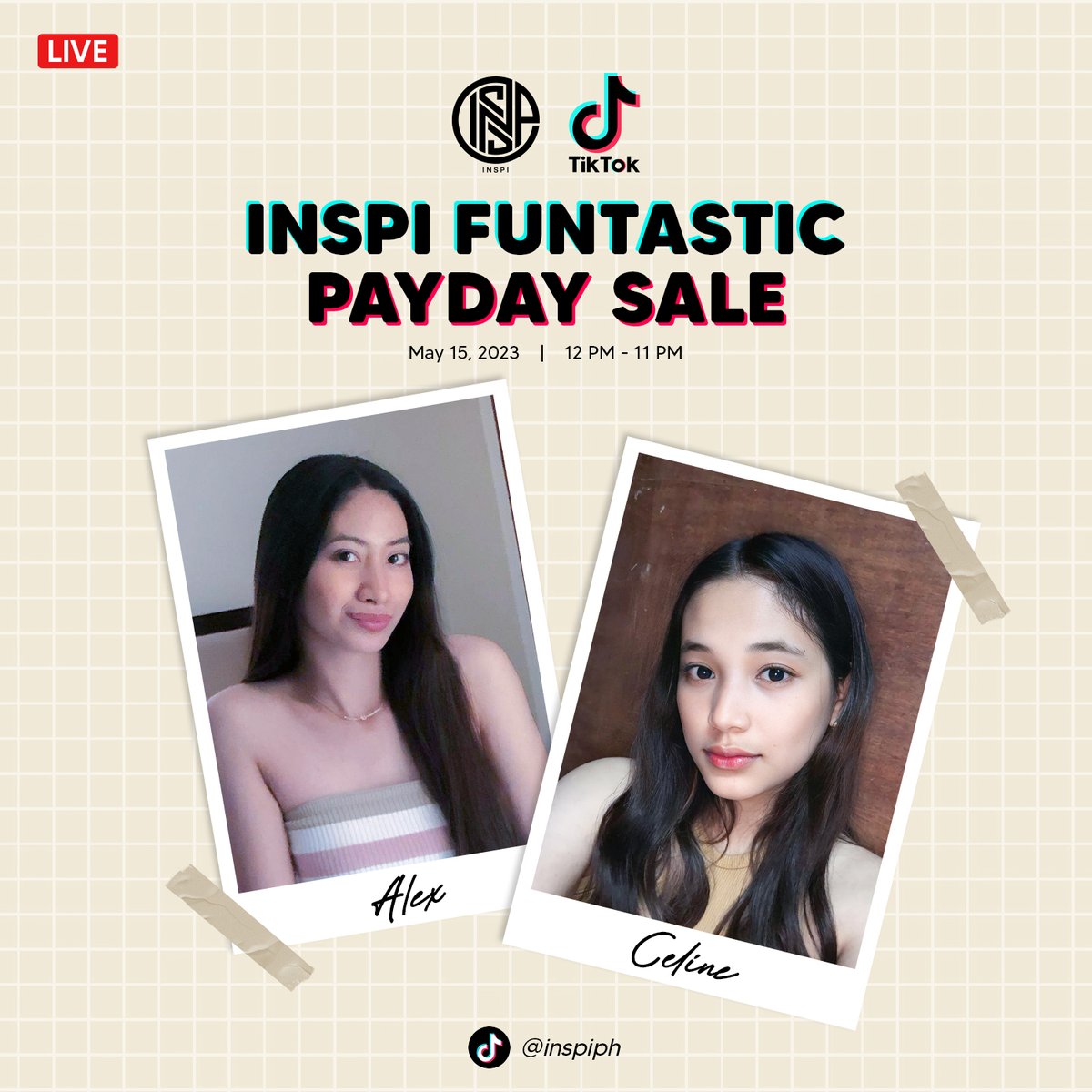 Calling all shopaholics! Brace yourselves for the much-awaited INSPI FUNTASTIC PAYDAY SALE! 🎉 Join us today, from 12 PM to 11 PM, as we unveil a treasure trove of discounts, exclusive deals, and surprises that will leave you in awe. 

Watch here: tiktok.com/@inspiph

#Inspi