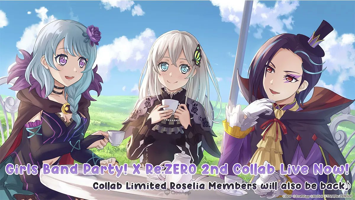 BanG Dream! Girls Band Party JP x Re:Zero 2nd Collab Begins on August 20 -  QooApp News