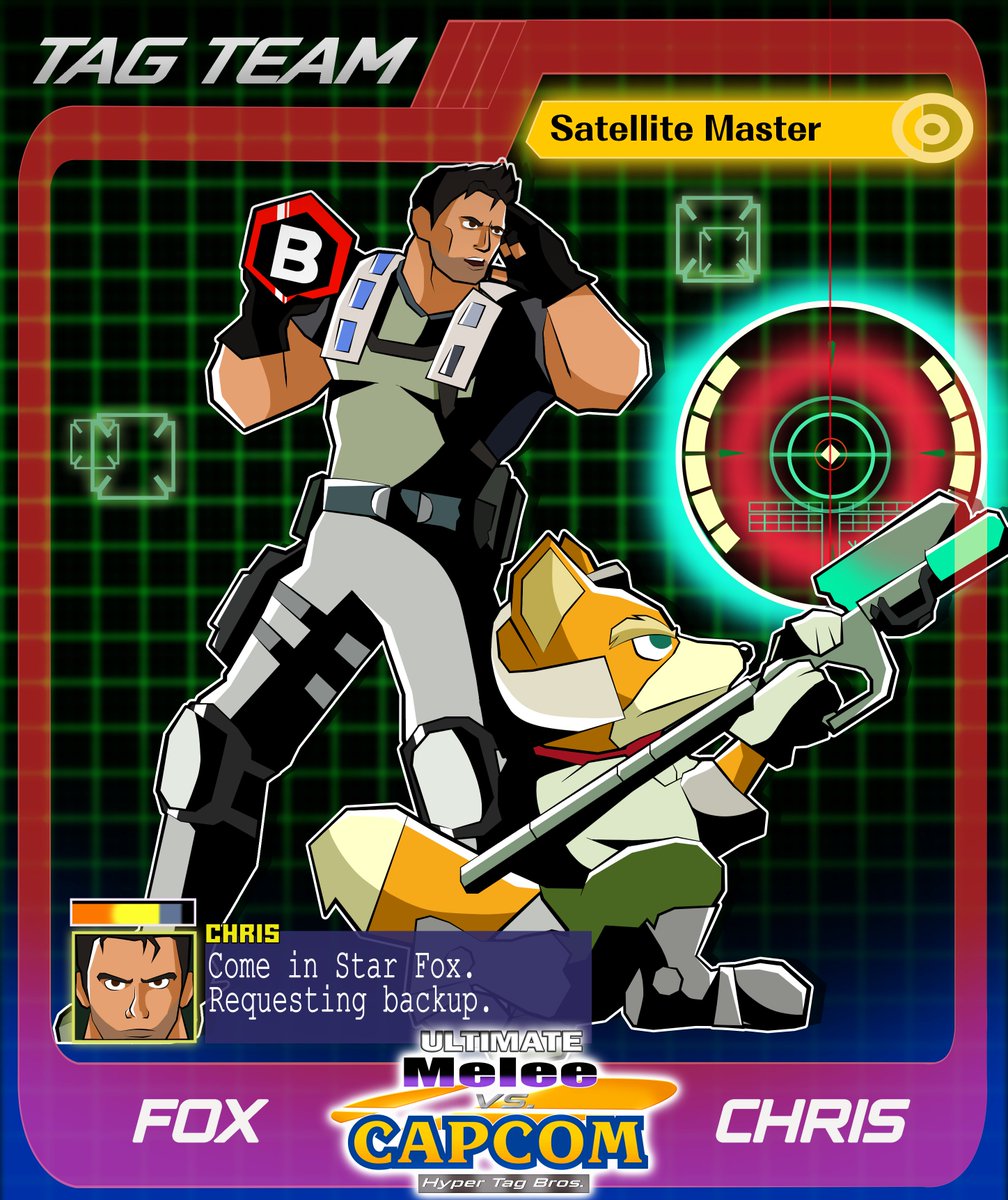 Ultimate Melee vs Capcom! Drawing both rosters as duos. Tag Team 7: Fox and Chris. Satellite Master!