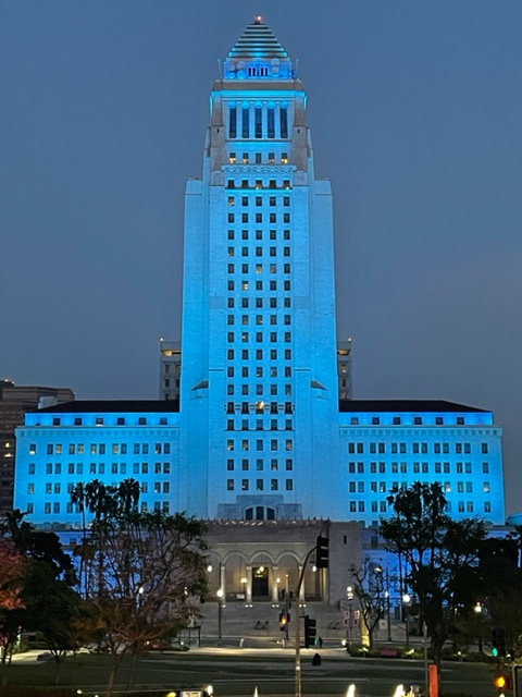 Los Angeles City Hall tonight.
Just for you, poppa.