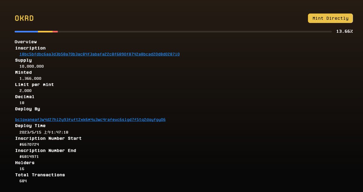 In a short time, we sold 10% .🚀

$OKRD $OKRD $OKRD $OKRD LFG!!!!

The team has a hunch it will be worth it.🚀

Okx is a combination of ordinal numbers✅ $OKRD

#Okx #brc20coins #BRC20 #Bitcoin $OKRD