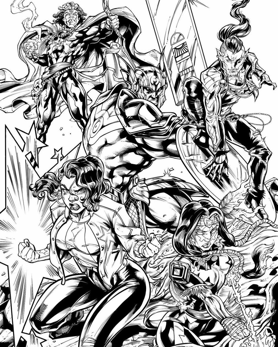 A One of a kind team! 
Dr. Voodoo 
The White Sword 
Xavin 
America Chavez 
Phoenix Force Dani Dani Moonstar! 
Art by Chris Williams 
#Marvel #xmen