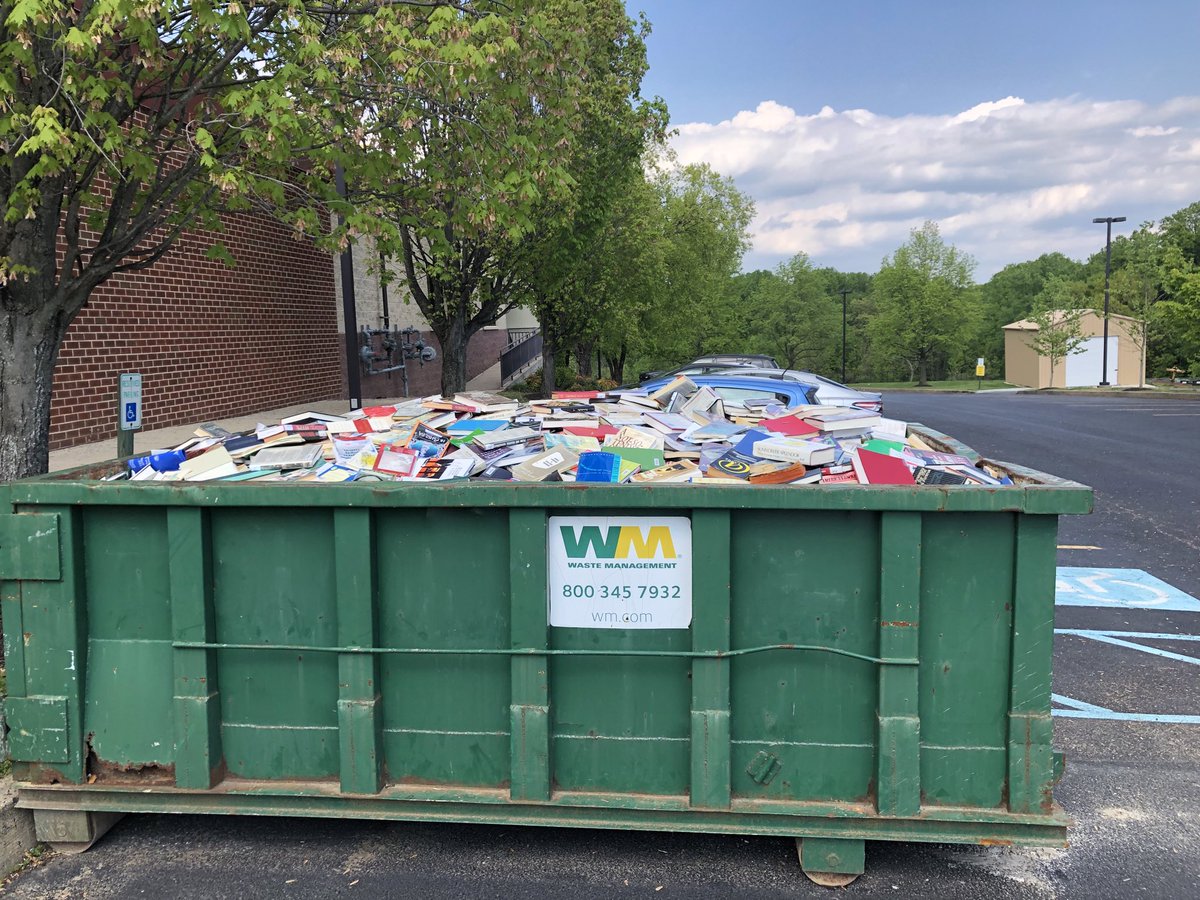 @SexHarassed @ALALibrary @BannedBooksWeek Blue state college dumpster.  Almost all was classic literature. Fahrenheit 451, right on top. 🐈