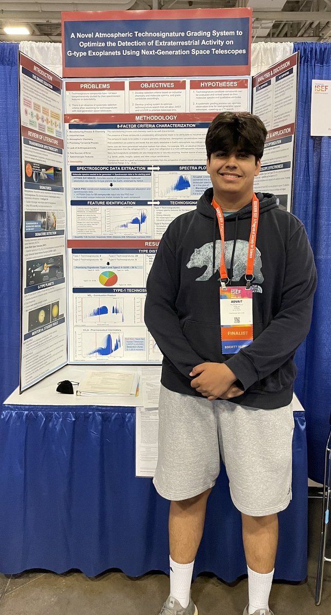 Wonderful to be at #regeneronisef 2023 in Dallas. Advait is all set with project setup & display & safety inspections. #ChapScience #WeAreChappaqua