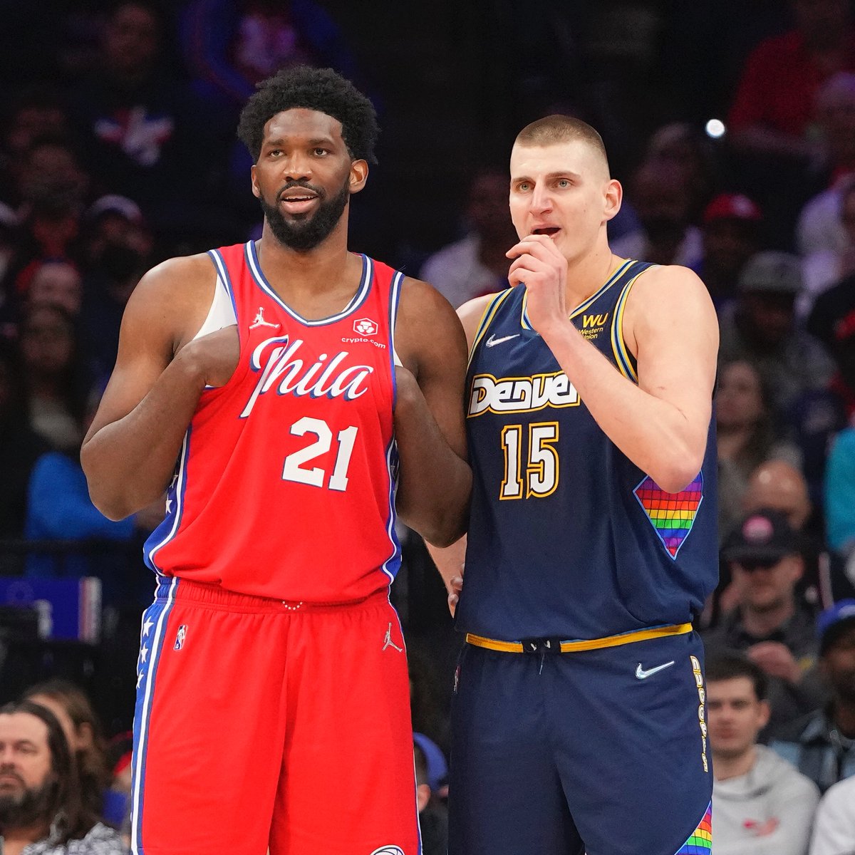 Joel Embiid vs Nikola Jokic this playoff run: 23.7 PPG 30.7 PPG 17.9% 3PT 47.5% 3PT 2.7 APG 9.7 APG MVP MUST STAND FOR MOST VALUABLE PLEADER 🤯💯🔥‼️