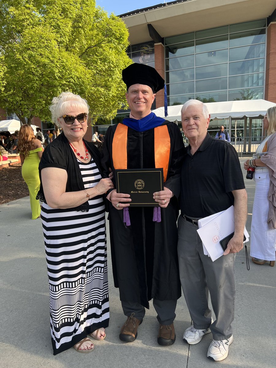 ThriftJason's tweet photo. Nothing cooler than walking across the stage and shaking hands with the Prez as he says, โCongrats, doctor.โ๐ I made it, along with my classmate Paula, aka Dr. Sutton. Congrats to all the grads this year. Class of 2023! #graduation #mercernursing #mercercarebear #merceralumni https://t.co/UkgNVHX8mH