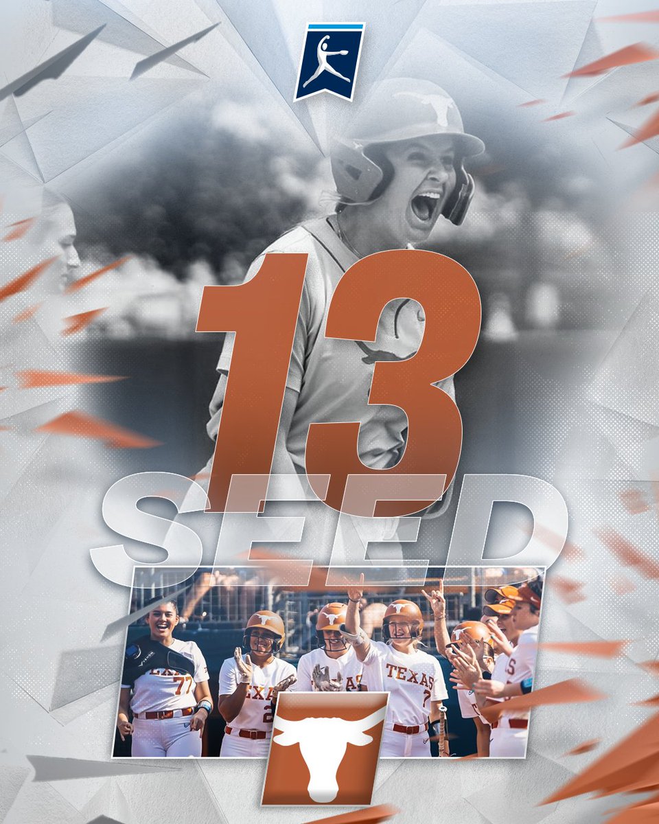 NCAASoftball's tweet photo. No. 1️⃣3️⃣ National Seed 🥎
🤘 @TexasSoftball
 
#RoadToWCWS