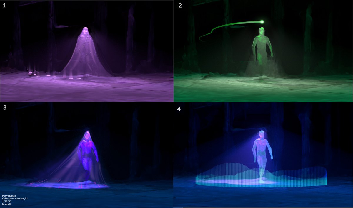 Concepts for cyberspace avatars for Zero Day.  I wanted to be somewhere between underwater and purgatory with some digital vibes tossed in.