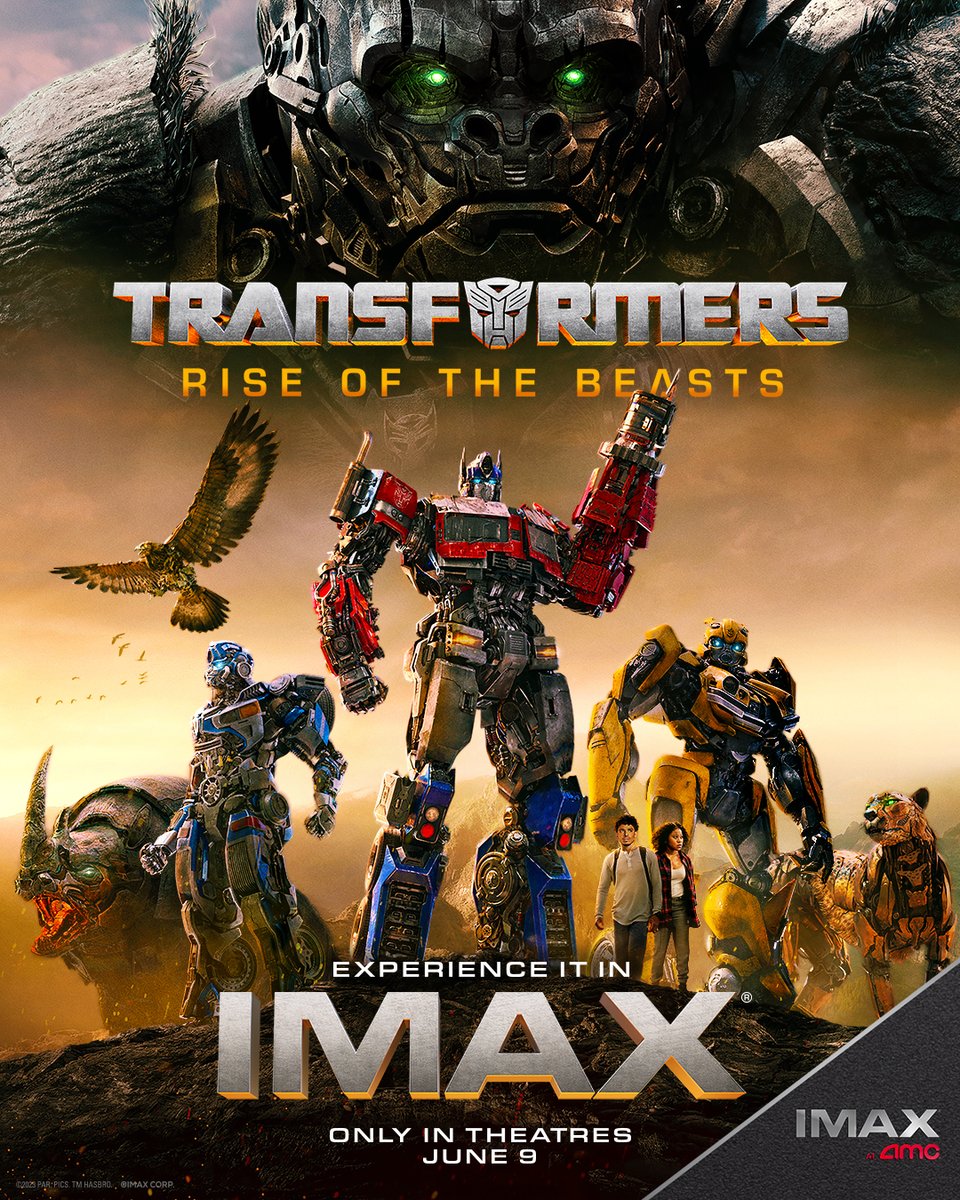 AMCTheatres's tweet photo. Let Them Come. #Transformers: #RiseOfTheBeasts rolls out in #IMAX at AMC Theatres June 9. Get tickets: https://t.co/FOm6Sp5S5A https://t.co/0qqg2kaDJ2
