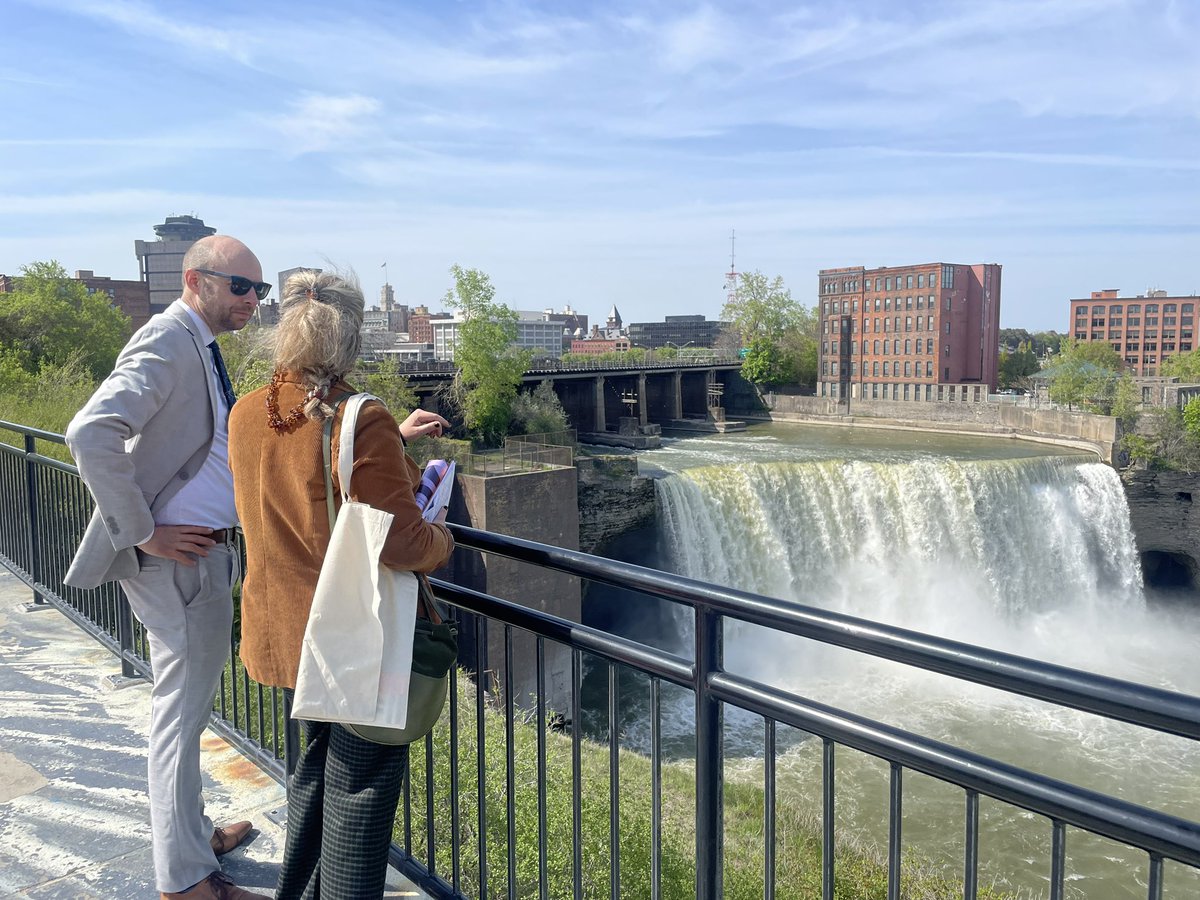 hrosebarry's tweet photo. Seeing our city through the eyes of those experiencing it for the first time is something special. ❤️ 

Delegates from Rennes, France spent last week living with Rochesterians, breaking ground on the Pont de Rennes project, participating in the Lilac Parade and so much more. https://t.co/VHTFRF1Rql