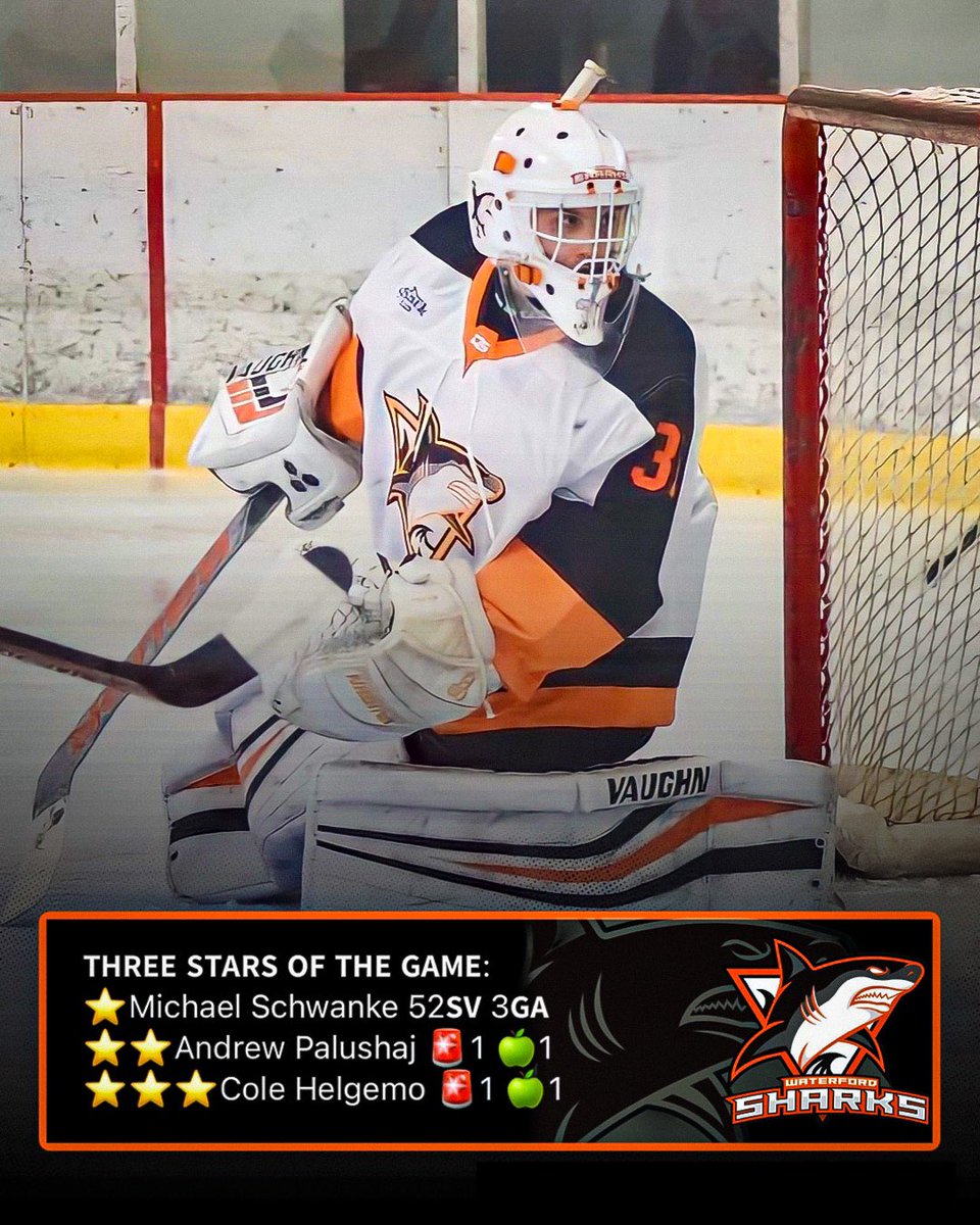 CMUHOCKEYDIII's tweet photo. SCHWANKE SHUTDOWN 🧱 

Chippewa alumni Michael Schwanke was locked in between the pipes tonight for @waterfordsharks as they took care of business in Game 2 against the Muskegon Voyagers in the MIHL Finals 

#FireUpChips🔥⬆️ #BloodInTheWater🦈 https://t.co/SHMyu35Hr4