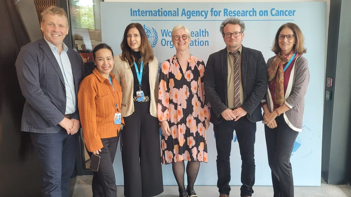GICR_IARC's tweet photo. Celebrating IARC-CIRC WHO's new address in @villedelyon @grandlyon 

A couple of @GICR_IARC team shots at @IARCWHO, one w/ @MikkelsenBente_ @WHO - thank you for the close collab &amp; support!

https://t.co/maq88CbFvd https://t.co/7mi7lXgBed