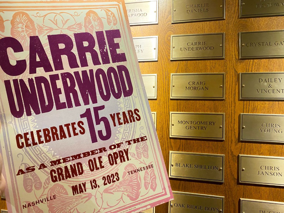 TheWomenCountry's tweet photo. Can’t believe it’s been 15 years since @CarrieUnderwood was inducted into the Grand Ole @Opry! 💜 Who was there to celebrate? https://t.co/mU1h6PYdRg