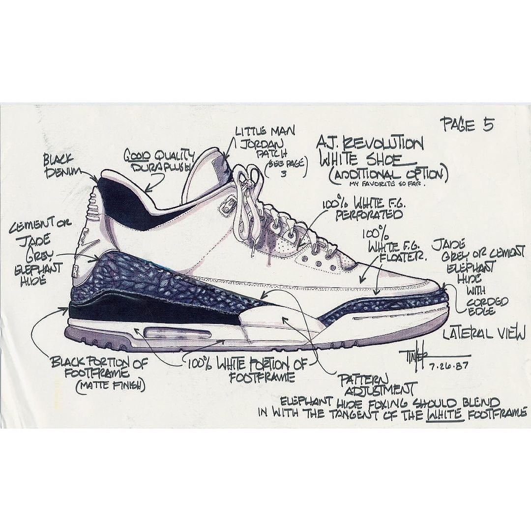 JustFreshKicks's tweet photo. Tinker Hatfield's original Air Jordan sketches ✍️ https://t.co/f7kHuzgyua