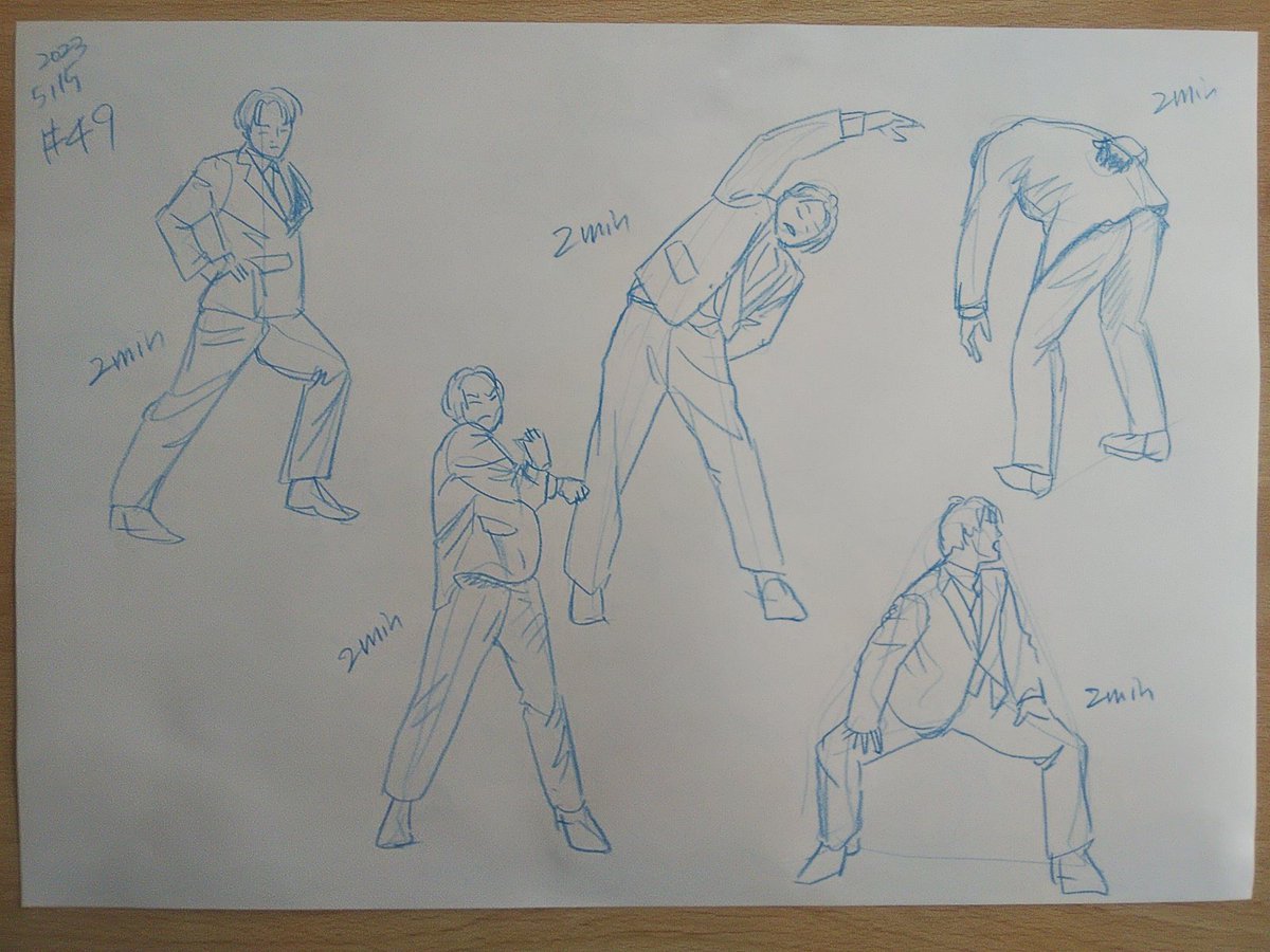 #さとまこクロッキー
#今日のクロッキー

＃49&amp;50
50は激しいポーズ。むずかしかったけど、やりがいある。意外によく描けたかも。 https://t.co/1xI9ViHDAZ