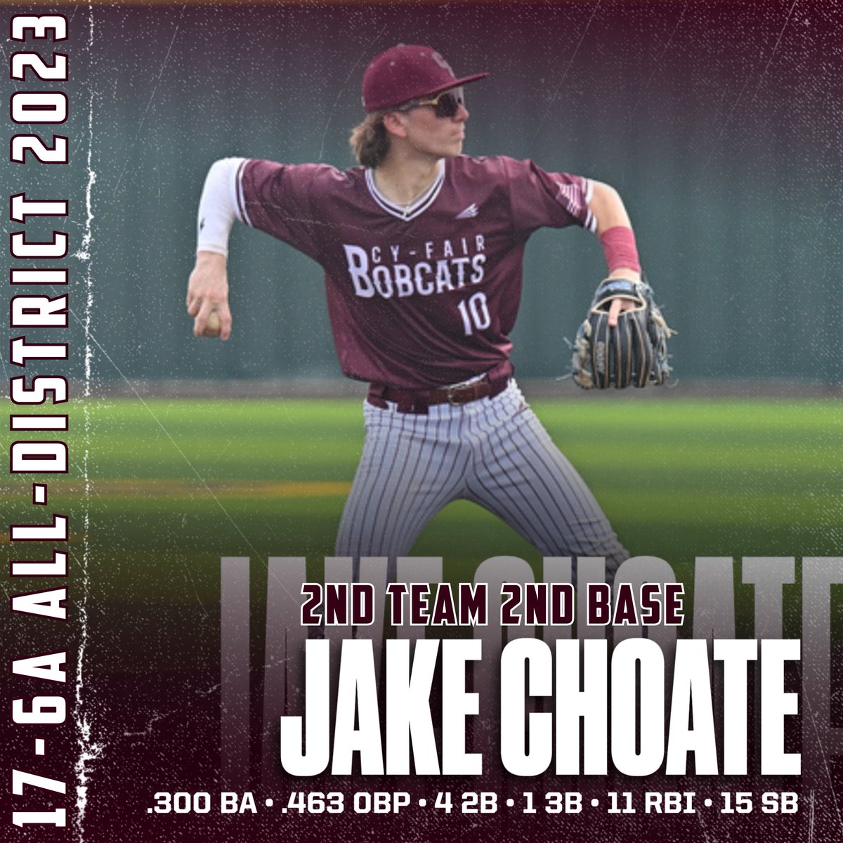 CyFairBaseball's tweet photo. 🥈17-6A ALL-DISTRICT🥈

2nd Team 2nd Base: @jakechoate3 

#beCATS | #BFND |🐾⚾️ https://t.co/pUWocy4wBy