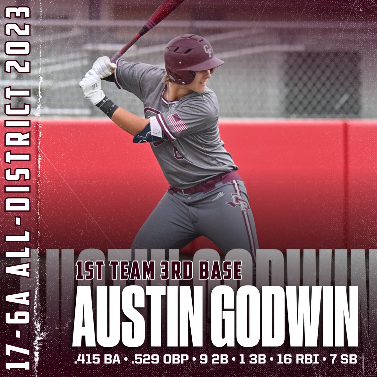 CyFairBaseball's tweet photo. 🥇17-6A ALL-DISTRICT🥇

1st Team 3rd Base: @Austin_Godwin_ 

#beCATS | #BFND |🐾⚾️ https://t.co/aaC9Z7QN7y