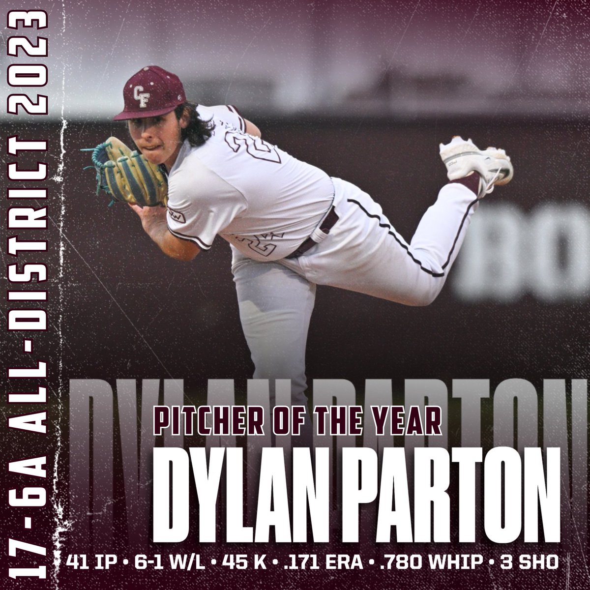 CyFairBaseball's tweet photo. 🥇17-6A ALL-DISTRICT🥇

Pitcher of the Year: @DylanParton8 
*Unanimous Selection*

#beCATS | #BFND |🐾⚾️ https://t.co/9UUbKjz1n7