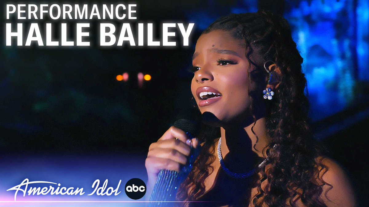 AmericanIdol's tweet photo. "Part of Your World" from #TheLittleMermaid 𝘱𝘦𝘳𝘧𝘰𝘳𝘮𝘦𝘥 𝘣𝘺 @HalleBailey

𝗪𝗔𝗧𝗖𝗛: https://t.co/Xk3icLU1Vn

#DisneyNight #IDOL https://t.co/Uy79gPfZNS