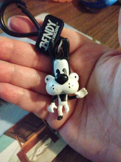 The first real casualty caused by the puppy's chewing things he's not supposed to instead of his chewtoys I'm legit mad about. Just a keychain to many, but this particular one has history.

Lil Buddy's been laid low by live Buddy.

#bendy #puppies #teething