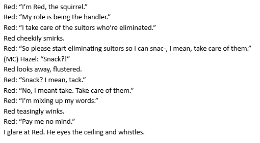 LilaLove___'s tweet photo. Sneak preview of main character Hazel meeting Red the squirrel for the first time. He's a handsome devil but also a cheeky rascal. 🐿️🌰 Art by the talented Shiro @ShiroiShi888. 

#OtomeJam2023 #DatingNuts https://t.co/Vwl4EuK2Y6