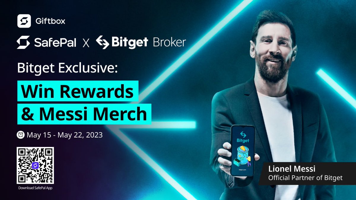 SafePal's tweet photo. 📢 Exclusive Campaign with @bitgetglobal

🎁@safepal users can win up to $300 rewards &amp; #Messi Merch! 🎉
⏰15th May 12 AM UTC - 22nd May 12:00 AM UTC

Learn more here ⬇️
https://t.co/9Fzu4TzaQd https://t.co/vP3jIrOAo0