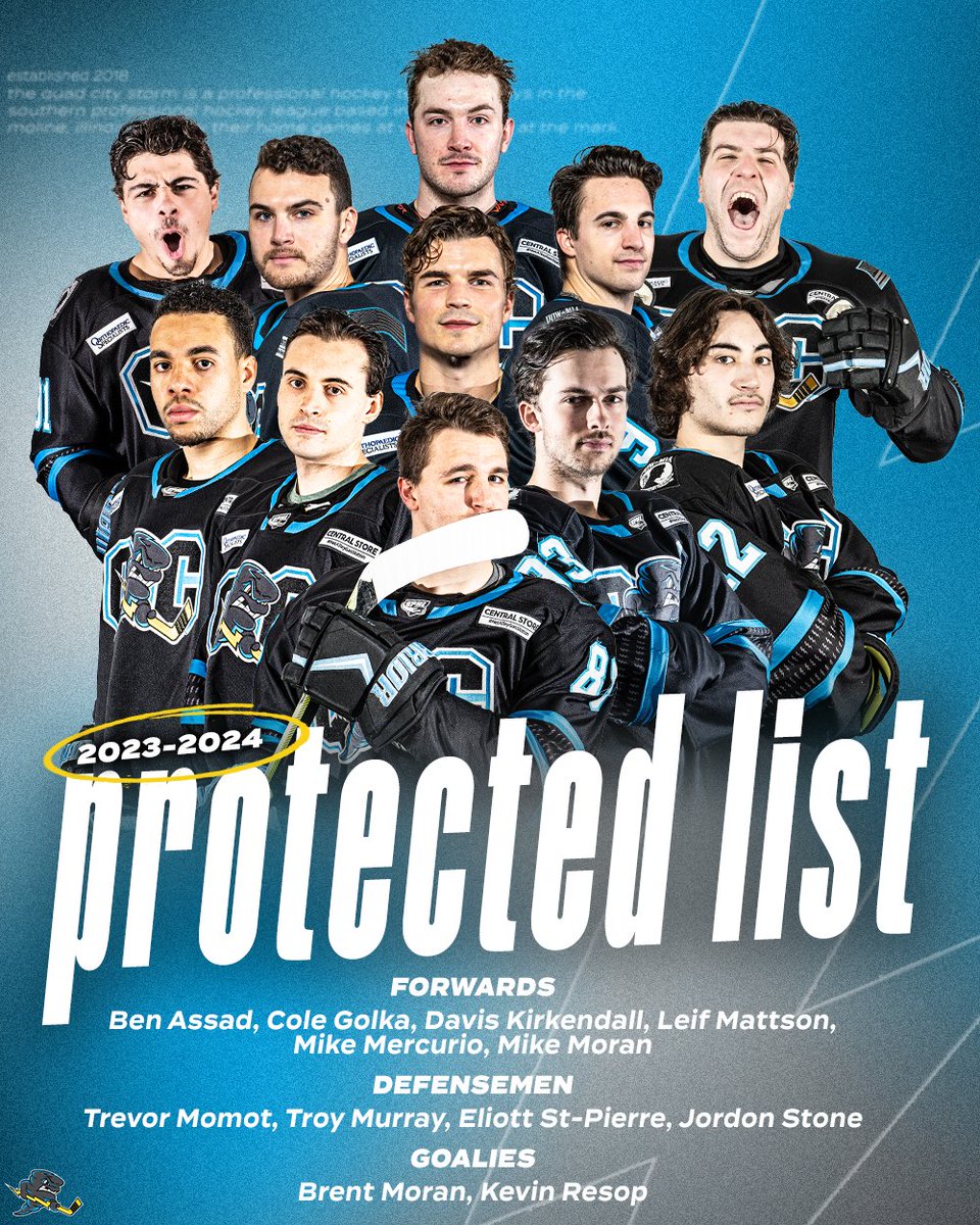 QuadCityStorm's tweet photo. 𝙔𝙊𝙐𝙍 𝙋𝙍𝙊𝙏𝙀𝘾𝙏𝙀𝘿 𝙇𝙄𝙎𝙏 𝙄𝙎 𝙃𝙀𝙍𝙀‼️

Who are you most excited to see back in Vibrant Arena this October?🤔

🗞 https://t.co/VuRdQNNOay

#HunkerDown https://t.co/CibZhPjH7P